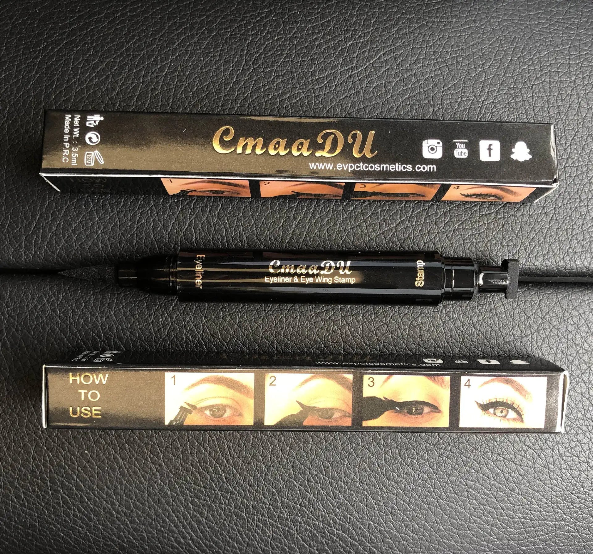 Double‑Ended Wing Stamp & Liquid Eyeliner – Waterproof, Quick‑Dry, Smudge‑Proof