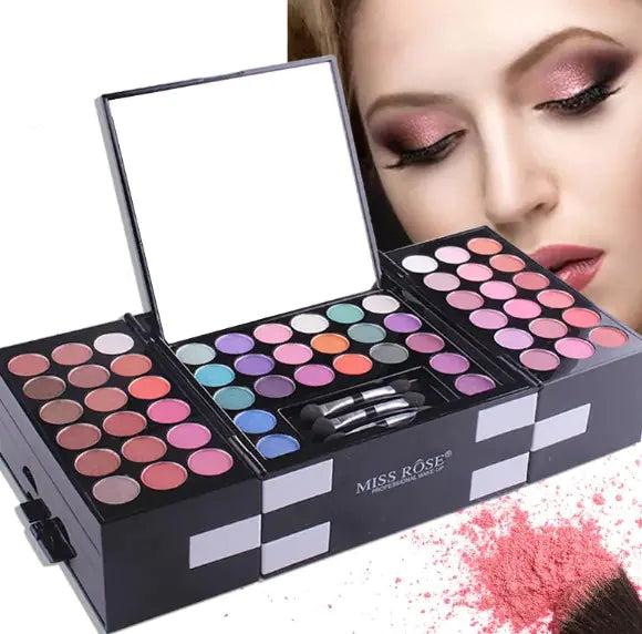 3-in-1 Makeup Palette – Eyeshadow, Blush & Brow in One Compact