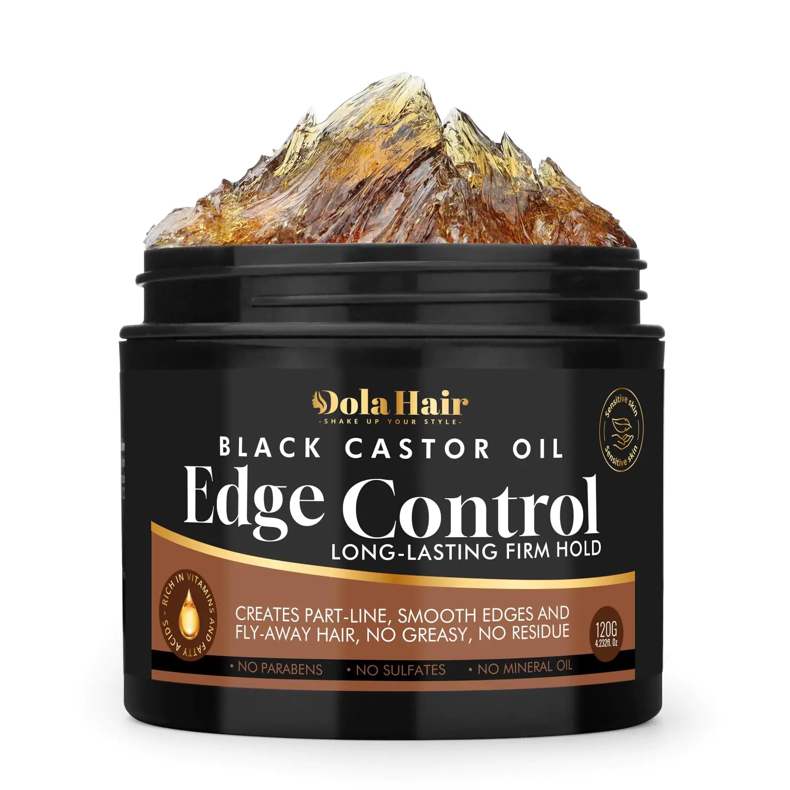 Edge Control Gel for Black Hair – Strong Hold & Shine – No Flakes – 120g
